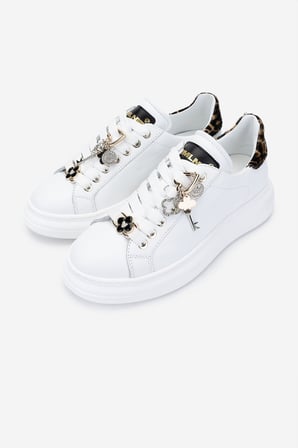 Méliné Kadın Hakiki Deri Sneakers & Spor Ayakkabı 1117 PF 6-ACC BN AYK Y25 BIANCO/LEOPAR