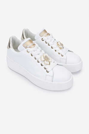 Méliné Kadın Hakiki Deri Sneakers & Spor Ayakkabı 1117 664 ACC-PF BN AYK Y25 BIANCO LAM.