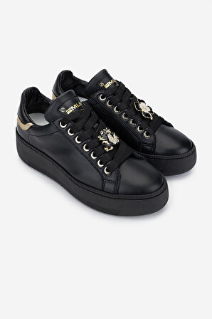 Méliné Kadın Hakiki Deri Sneakers & Spor Ayakkabı 1117 PF 661-ACC BN AYK Y25 LOGIC NERO