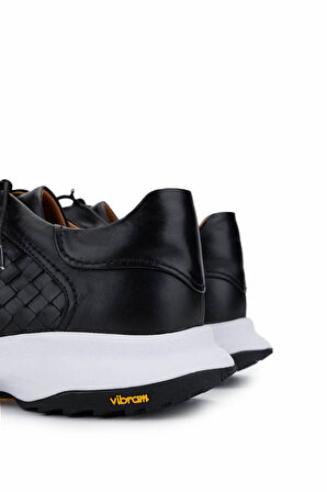 Tamer Tanca Erkek Hakiki Deri Siyah Sneakers & Spor Ayakkabı 1092 22221 ERK AYK Y25 SIYAH DR/ORGU
