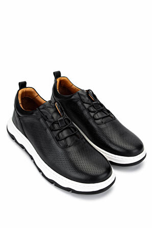 Tamer Tanca Erkek Hakiki Deri Siyah Casual Ayakkabı 1092 3108 ERK AYK Y25 SIYAH