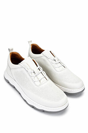 Tamer Tanca Erkek Hakiki Deri Beyaz Casual Ayakkabı 1092 3108 ERK AYK Y25 BEYAZ