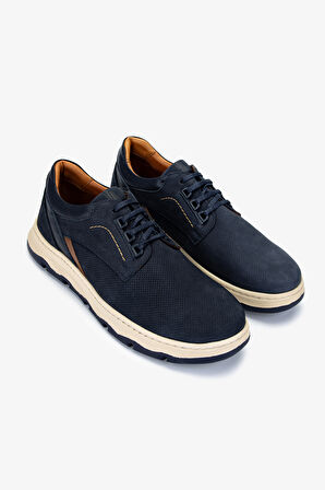 Valmenti Erkek Hakiki Deri Lacivert Nubuk Casual Ayakkabı 1092 31083 ERK AYK Y25 LACI NBK