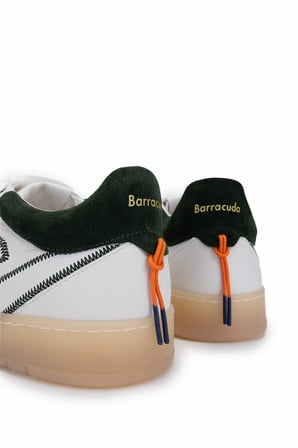 Barracuda Erkek Hakiki Deri Beyaz/Haki Sneakers & Spor Ayakkabı 511 BU3538B ERK AYK Y25 MARMO/CML/FOREST