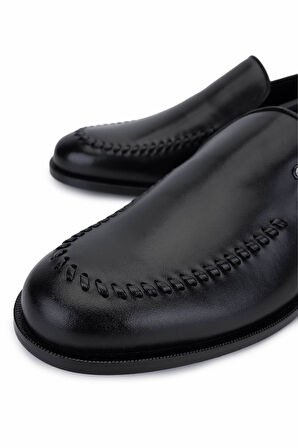 Tamer Tanca Erkek Hakiki Deri Siyah Klasik Ayakkabı 537 3684 ERK AYK Y25 SIYAH