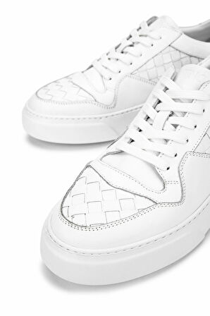 Tamer Tanca Erkek Hakiki Deri Beyaz Sneakers & Spor Ayakkabı 04 268 ERK AYK Y25 BEYAZ DR/ORGU