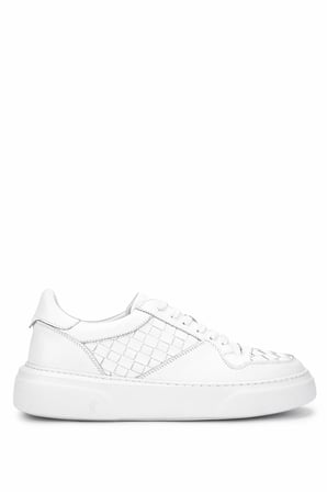 Tamer Tanca Erkek Hakiki Deri Beyaz Sneakers & Spor Ayakkabı 04 268 ERK AYK Y25 BEYAZ DR/ORGU
