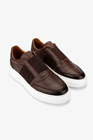 Valmenti Erkek Hakiki Deri Kahverengi Sneakers & Spor Ayakkabı 04 3605-42 ERK AYK Y25 KAHVE