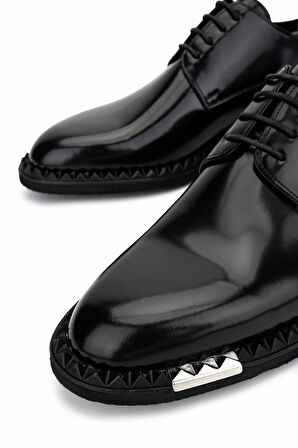 Tamer Tanca Erkek Hakiki Deri Siyah Açma Klasik Ayakkabı 183 43202 ERK AYK Y25 SIYAH ACMA