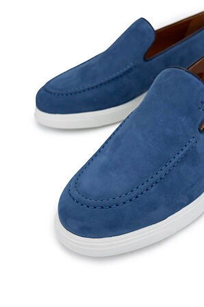 Tamer Tanca Erkek Hakiki Deri Kot Mavi Loafer Ayakkabı 987 203 ERK AYK Y25 KOTMAVI NBK