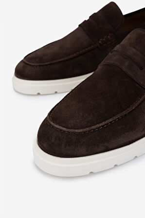 Valmenti Erkek Hakiki Deri Loafer Ayakkabı 205 5915 ERK AYK Y25 ACI KAHVE SUET