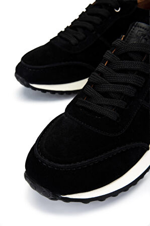 Tamer Tanca Erkek Hakiki Deri Siyah Süet Sneakers & Spor Ayakkabı 870 1345 ERK AYK Y25 SIYAH SUET