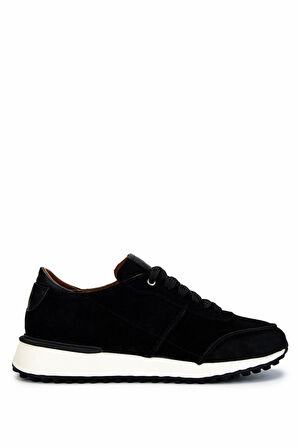 Tamer Tanca Erkek Hakiki Deri Siyah Süet Sneakers & Spor Ayakkabı 870 1345 ERK AYK Y25 SIYAH SUET