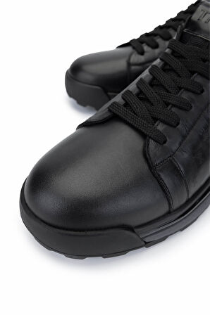 Tamer Tanca Erkek Hakiki Deri Siyah Sneakers & Spor Ayakkabı 1118 096 ERK AYK Y25 SIYAH BSK