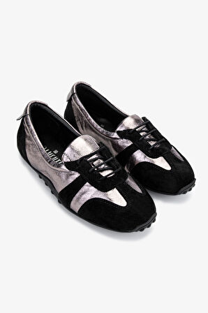 Valmenti Kadın Hakiki Deri Siyah Süet Sneakers & Spor Ayakkabı 51 71351 BN AYK Y25 SYH SUET/ANT