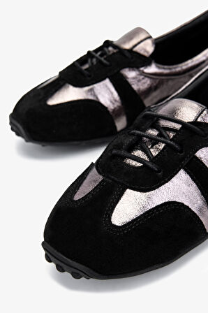 Valmenti Kadın Hakiki Deri Siyah Süet Sneakers & Spor Ayakkabı 51 71351 BN AYK Y25 SYH SUET/ANT