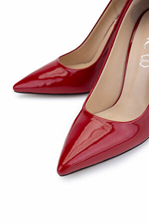 Tamer Tanca Kadın Hakiki Deri Kırmızı Rugan Topuklu Ayakkabı 1027 253 BN AYK Y25 KIRMIZI RGN