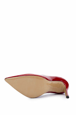 Tamer Tanca Kadın Hakiki Deri Kırmızı Rugan Topuklu Ayakkabı 1027 253 BN AYK Y25 KIRMIZI RGN