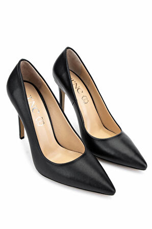 Tamer Tanca Kadın Hakiki Deri Siyah Deri Topuklu Ayakkabı 1027 253 BN AYK Y25 SIYAH DR