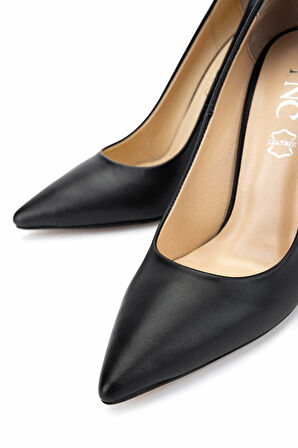 Tamer Tanca Kadın Hakiki Deri Siyah Deri Topuklu Ayakkabı 1027 253 BN AYK Y25 SIYAH DR