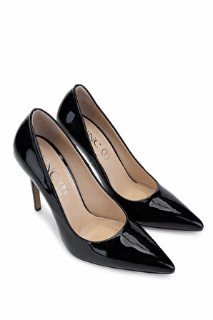 Tamer Tanca Kadın Hakiki Deri Siyah Rugan Topuklu Ayakkabı 1027 253 BN AYK Y25 SIYAH RGN