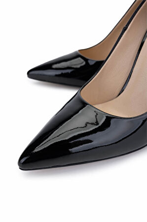 Tamer Tanca Kadın Hakiki Deri Siyah Rugan Topuklu Ayakkabı 1027 253 BN AYK Y25 SIYAH RGN