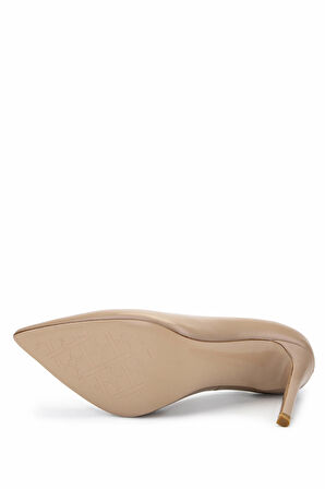 Tamer Tanca Kadın Hakiki Deri Bej Topuklu Ayakkabı 1027 253 BN AYK Y25 NUDE DR