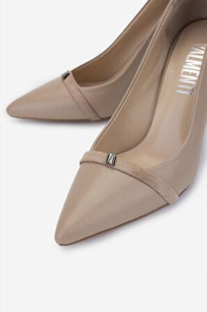 Valmenti Kadın Hakiki Deri Bej Topuklu Ayakkabı 1027 252 BN AYK Y25 NUDE DR