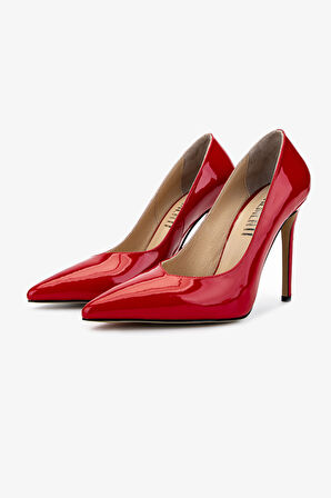 Valmenti Kadın Hakiki Deri Kırmızı Rugan Topuklu Ayakkabı 1027 249 BN AYK Y25 KIRMIZI RGN