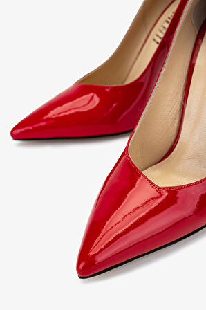 Valmenti Kadın Hakiki Deri Kırmızı Rugan Topuklu Ayakkabı 1027 249 BN AYK Y25 KIRMIZI RGN