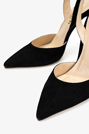 Valmenti Kadın Hakiki Deri Siyah Süet Topuklu Ayakkabı 1027 251 BN AYK Y25 SIYAH SUET