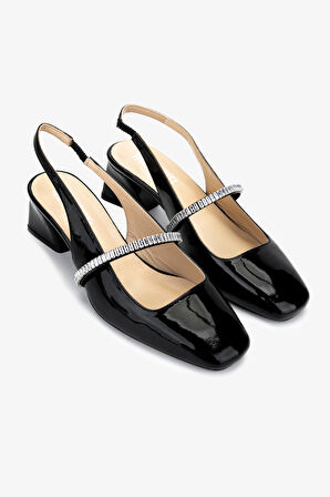 Valmenti Kadın Hakiki Deri Siyah Rugan Topuklu Ayakkabı 1027 254 BN AYK Y25 SIYAH RGN