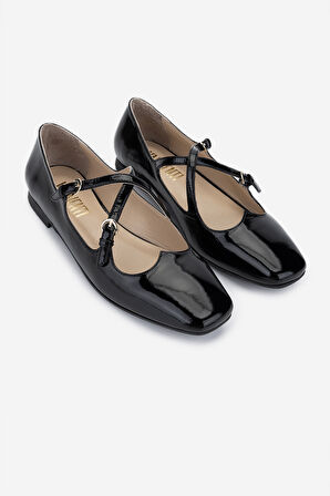 Valmenti Kadın Hakiki Deri Siyah Rugan Casual Ayakkabı 1027 230 BN AYK Y25 SIYAH RGN