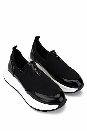 Tamer Tanca Kadın Deri & Tekstil Siyah Sneakers & Spor Ayakkabı 937 8065 BN AYK Y25 SYH/SYH STREC