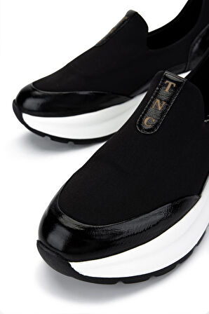Tamer Tanca Kadın Deri & Tekstil Siyah Sneakers & Spor Ayakkabı 937 8065 BN AYK Y25 SYH/SYH STREC