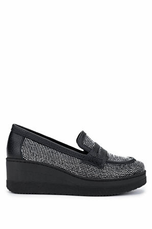 Tamer Tanca Kadın Hakiki Deri Beyaz Taşlı Loafer Ayakkabı 937 23043 BN AYK Y25 BEYAZ TASLI