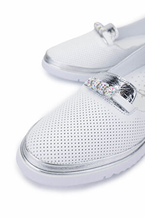 Tamer Tanca Kadın Hakiki Deri Beyaz Comfort Ayakkabı 766 2030 BN AYK Y25 BEYAZ