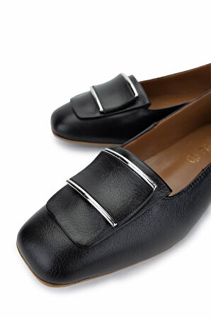 Tamer Tanca Kadın Hakiki Deri Siyah Deri Loafer Ayakkabı 1063 116-104 BN AYK Y25 SIYAH DR