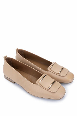 Tamer Tanca Kadın Hakiki Deri Bej Loafer Ayakkabı 1063 116-104 BN AYK Y25 NUDE DR