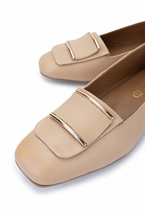 Tamer Tanca Kadın Hakiki Deri Bej Loafer Ayakkabı 1063 116-104 BN AYK Y25 NUDE DR