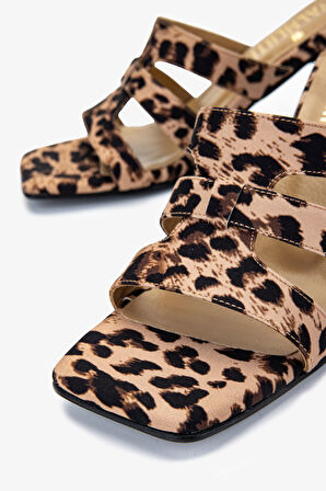 Valmenti Kadın Vegan Leopar Topuklu Terlik 1063 23420 BN TRLK Y25 LEOPAR
