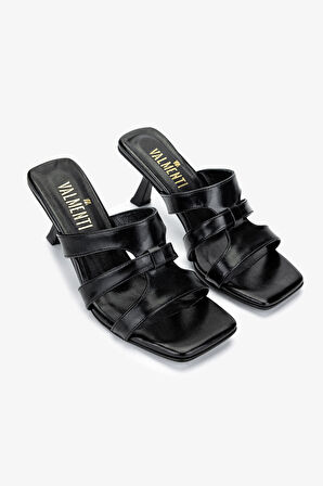 Valmenti Kadın Vegan Siyah Topuklu Terlik 1063 23420 BN TRLK Y25 SIYAH MTLK