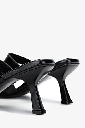 Valmenti Kadın Vegan Siyah Topuklu Terlik 1063 23420 BN TRLK Y25 SIYAH MTLK