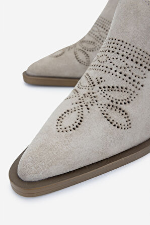 Valmenti Kadın Hakiki Deri Topuklu Terlik 1072 9764 BN AYK Y25 A.BEJ SUET