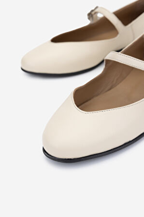 Valmenti Kadın Hakiki Deri Bej Babet Ayakkabı 472 1044-1 BN AYK Y25 BEJ