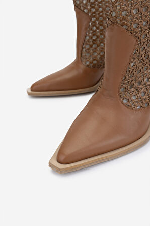 Valmenti Kadın Deri & Tekstil Taba Deri Topuklu Çizme 472 1194 BN CZM Y25 TABA DR