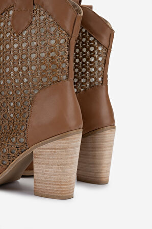 Valmenti Kadın Deri & Tekstil Taba Deri Topuklu Çizme 472 1194 BN CZM Y25 TABA DR