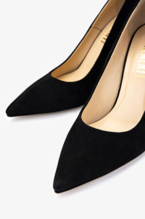 Valmenti Kadın Hakiki Deri Siyah Süet Topuklu Ayakkabı 1074 2031 BN AYK Y25 SIYAH SUET