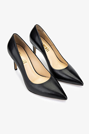 Valmenti Kadın Hakiki Deri Siyah Deri Topuklu Ayakkabı 1074 2031 BN AYK Y25 SIYAH DR