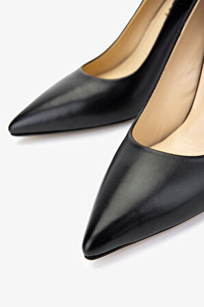 Valmenti Kadın Hakiki Deri Siyah Deri Topuklu Ayakkabı 1074 2031 BN AYK Y25 SIYAH DR